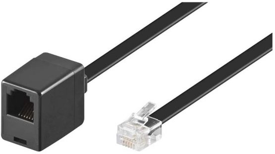 Goobay 68264 Modular Extension Cable RJ12 Male (6P6C) to RJ12 Female (6P6C) 6 m Black