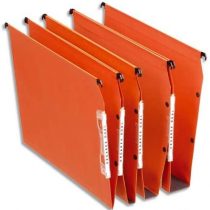 Esselte Dual Lateral Suspension Files, A4, 15mm Capacity, Pack of 25 Connectable Files, Tabs Included, Orange, Orgarex Range, 21628