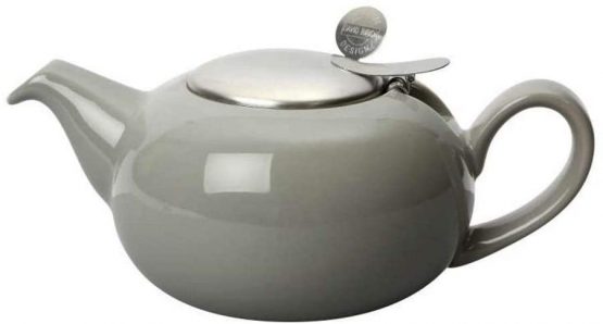 London Pottery Pebble Small Teapot with Infuser for Loose Tea, Stoneware, Grey, 2 Cup (500 ml)