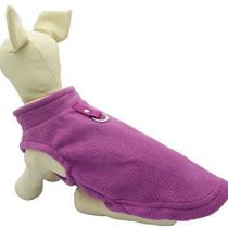 Cara Mia Dogwear Dog Fleece Harness Vest Jumper Sweater Coat for Small Breed Dogs, (Medium, Purple)
