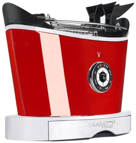 BUGATTI, Volo, Electric Toaster, 4 Functions, 6 Toasting Levels, Innovative Design, Stainless Steel Body, Power 930 W