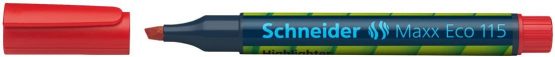 Schneider Maxx Eco 115 Highlighter Refillable With Cartridge 666 Non-Fading with Clip Pack of 10 Red - Image 2