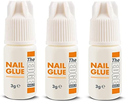 The Edge 3G Adhesive False Super Strong Nail Tips, Clear - Pack of 3, 3 g (Pack of 3)
