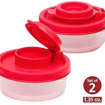 Salt and Pepper Pots – Salt and Pepper Shakers in a Range of Sizes – Non-Toxic Salt and Pepper Set for Home, Camping, Picnics, Lunch Boxes – Transparent Salt Pepper Set - Small, 2 Pack