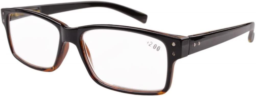 Eyekepper Vintage Reading Glasses-5 Pack,Black-Yellow Tortoise, Black/Yellow-5pcs All Clear Lens, +3.00 - Image 2