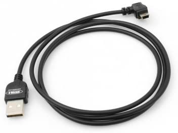 System-S 140 cm USB 2.0 Cable for USB-A to USB Mini-B 5-Pin Right Angle Plug 90 Degree Left