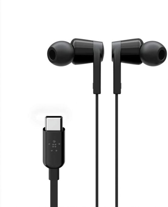 Belkin SoundForm USB-C Headphones (Earphones with USB-C Connector for Samsung, Pixel, iPad Pro and More) - Black