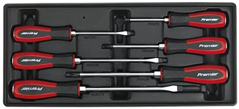 Sealey Tbt29 Tool Tray with Hammer-Thru Screwdriver Set 6Pc, White, 176.5mm x 397mm x 55mm