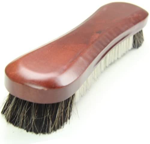 Jonny 8 Ball 12" Genuine Horsehair Black & White Bristle Snooker Pool Table Brush, Mahogany