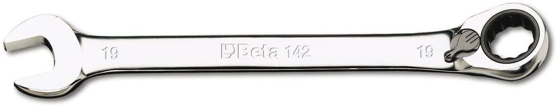 Beta 1429013 Model 142 13K Reversible Ratcheting Combination Spanner, Chrome-plated, Butter Packed, 13mm, White