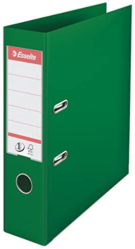Esselte, A4 Lever Arch File, 75 mm Spine, 500 sheets Capacity, PP, Plastic Cover, No. 1 Mechanism, Files & Folders, Green