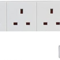 pro elec 4 Gang Surge Protected Extension Lead, White 2m