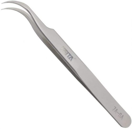 Individual Eyelash Tweezers - FEITA Professional Stainless Steel Curved Tweezer Precision for 3D Volume Eyelash Extension (1 Pc) - Image 4
