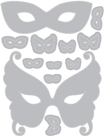 Sizzix Thinlits Die Set 664195, Masquerade Mask by Tim Holtz, 12 Pack, One Size, Paper, Multi-Colour Colour - Image 2
