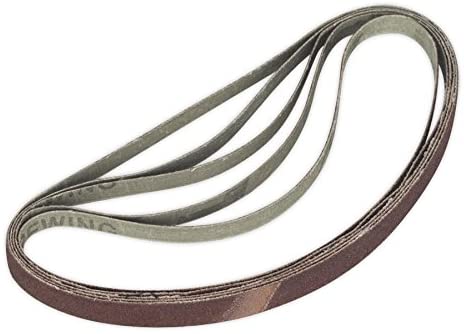 Sealey Sbs35/B80Gw Sanding Belt 80Grit 12 X 456Mm Pack of 5, Red, 12mm x 456mm