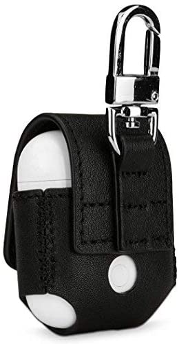 StilGut Leather Case with Snap Link Compatible with AirPods Earphones, Black Nappa, Black Nappa - Snap Link - Image 2