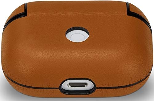 StilGut Leather Case Compatible with AirPods Pro, Front LED Visible Slim Cover, Brown Nappa - Image 4