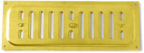 Merriway BH01692 9 x 3 inch Adjustable Sliding Hit and Miss Air Vent Grille (Overall Vent Size: 240 x 90mm), Gold Effect Aluminium