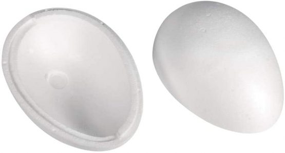 Rayher 30167000 Large Polystyrene Egg for Easter Crafts, Fillable Two-Part Egg for Small Gifts and Sweets, Hollow Easter Egg, Height 26 cm, White - Image 2