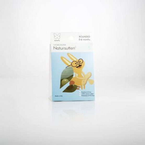 Natursutten Butterfly Pacifier | 100% Natural Rubber | Soother | Orthodontic | EASY TO CLEAN | Contains NO Phthalates, PVC, Chemical Softeners or Artificial Colouring | Medium | 6-12 Months - Image 4
