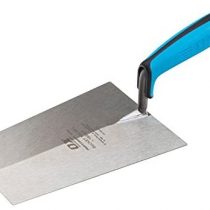 OX PRO OX-P013718 Series Plasterers / Builders Carbon Steel Bucket Trowel with Dura grip Soft handle– 7” Large, Multi-colour