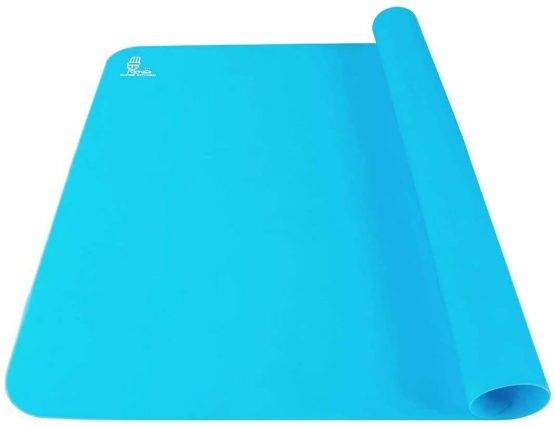 Non Stick, Double Thickness Silicone Pastry/Baking Mat Extra Large- for Heat Resistant Nonskid Placement Mat, Countertop Protector, Art and Craft Mat 60 × 40 cm (Blue, 40×60)