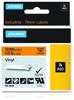 DYMO Rhino Industrial Vinyl Labels, Black On Orange, Black on orange - Image 3