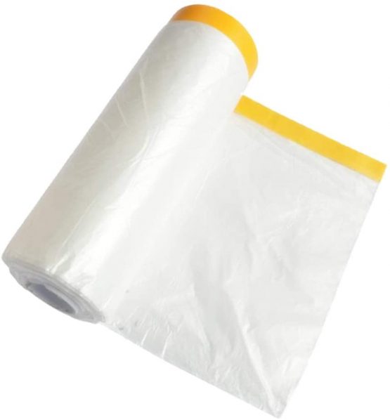 Sinzau 4.6 x 82 feet Dust Sheet Roll, Dust-Proof & Waterproof Shields for Painting, Decorating, Furniture Covering