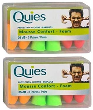 quies - Comfort Foam Protection - 3 works - Set of 2, Green, 2 count (Pack of 6)
