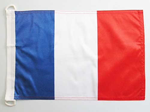 AZ FLAG, France Nautical Flag, 18'' x 12'', For Outdoor and Boat, French Banner Knitted Polyester with Two Plastic Rings