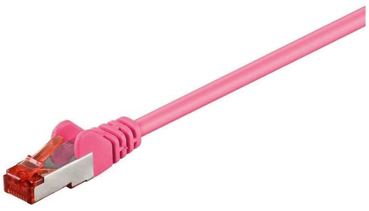 Goobay 95525 CAT 6 Patch Cable, S/FTP (PiMF), Magenta, 7.5 m Length