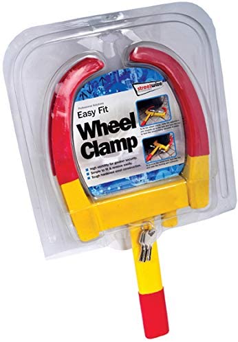 Streetwize, Heavy Duty Vehicle Clamps, Car/Van/Caravan, Supplied with 3 Keys, available in a Yellow/Red Colourway - Image 3