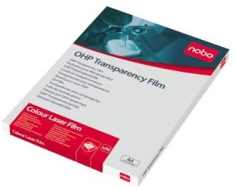 Nobo Overhead Projector Film Colour Laser A4 - Pack of 50, Full Color