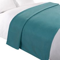 Dreamscene Warm Polar Fleece Throw Over Soft Sofa Bed Blanket Bedspread, Plain Teal Blue - 120 x 150 cm