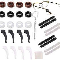 14 Pairs Eyeglasses Retainers Comfort Silicone Anti-Slip Round Glasses Retainers Temple Tips Rings Glasses Ear Hook Grips Holder Eyewear Sleeve Retainer for Sport Spectacle Sunglasses Reading Glasses