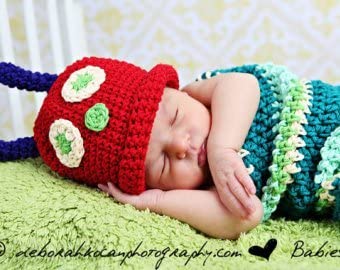 Dtailz Caterpillar, Newborn Baby phoyoshoot props outfit Girl/Boy Crochet Knit Costume Photo Photography easter Prop Hats Outfits - Image 2