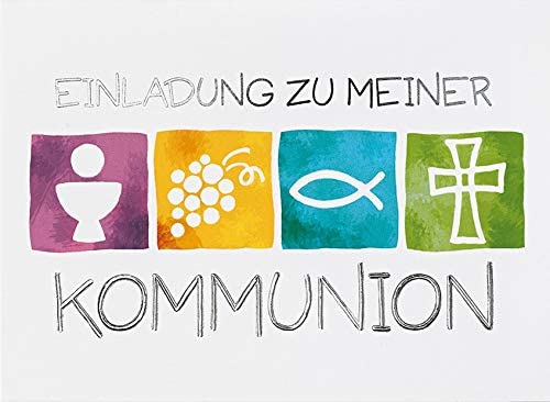 Perleberg 7127302-2 Communion Invitation Card with White Envelope 10.5 x 14.5 cm
