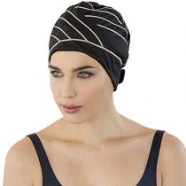Fashy Women's Exclusive Fabric Swim Cap, Black/Brown, One Size