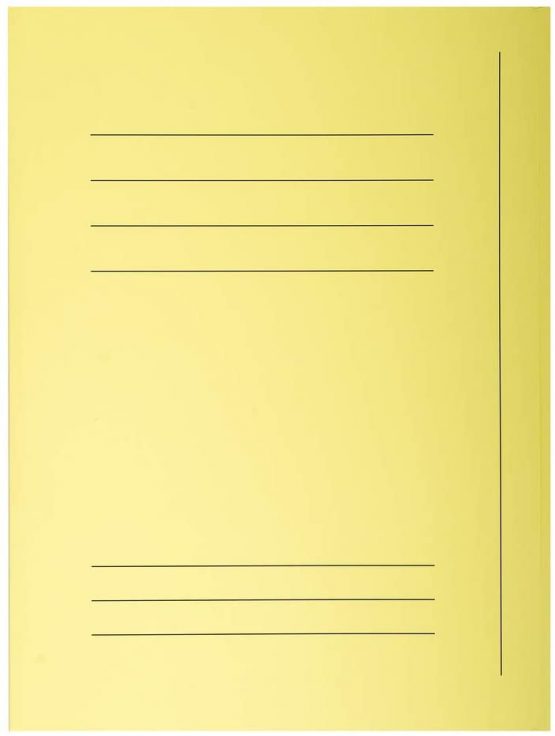 Exacompta - Ref. 235005E - Super 210 Printed 3 Flap Folders, 210 gsm, A4 - Canary Yellow, Pack of 50