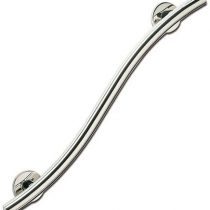 Homecraft Grab Rails with Polished Stainless Steel, Safety Support Grab Bar for Bathroom and Around the Home, Mobility Aid for Elderly, Disabled, and Handicapped, Curved, 450 mm