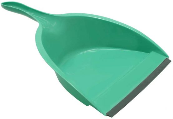 JVL Rubber Grip Dustpan and Bristle Brush Set, Turquoise/Grey - Image 3
