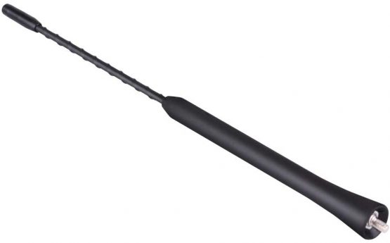 Car Aerial Antenna Kit, Universal 9in Car Stereo Radio Aerial Antenna Stubby Aerial FM Radio Antenna Mast Car Aerial Replacement Kit Screw-in Type with Screws Black