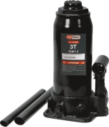 KS Tools 160.0351 Hydraulic Bottle Jack 3T, Black, 3-piece