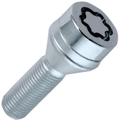 27215SU Wheel Lock Bolts SU M12 x 1,25, cone seat, shaft length 29,2 mm, Overall length 52,8 mm, Hex size 17mm, Key Diameter 25,8 mm