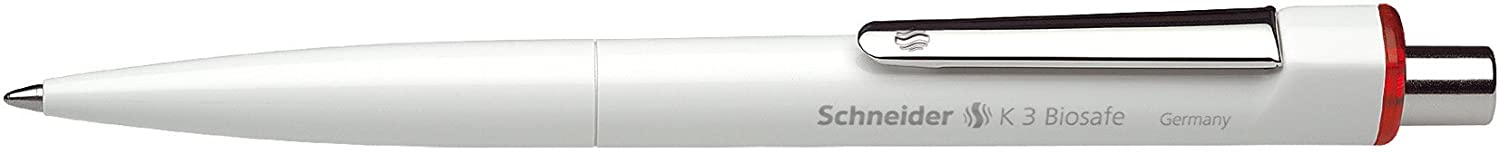 Schneider Retractable Ballpoint Pen K 3 Floor, M, red, Shaft Colour: White, Red,White