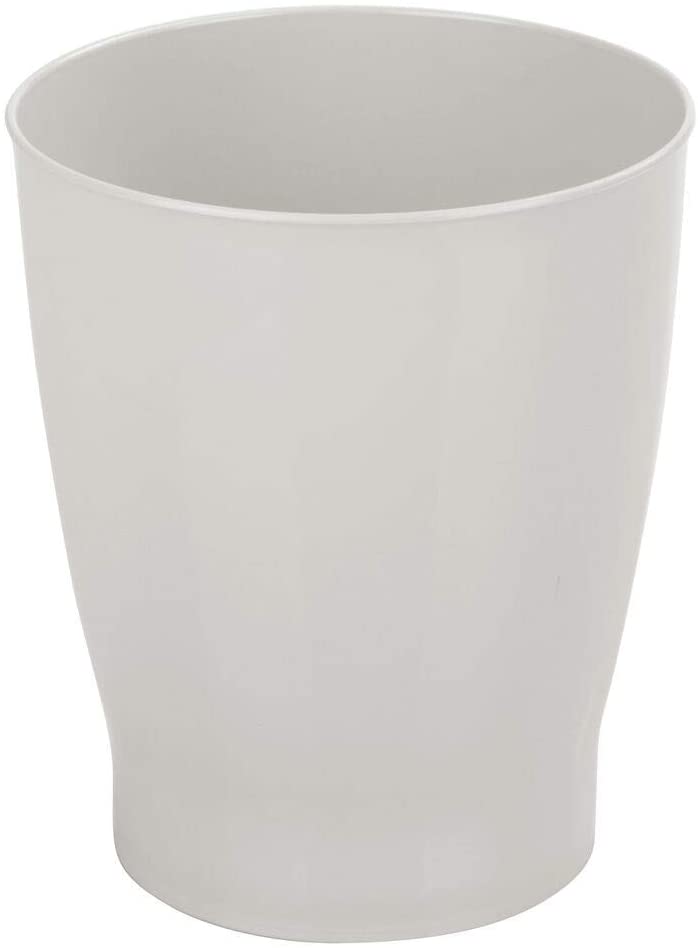 mDesign Bathroom Bin - Plastic Bedroom Bin & Rubbish Bin for Bathrooms Home and Offices - Small Dustbin - Light Grey