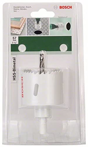 Bosch 2609255610 HSS Bi-Metal Holesaw with Diameter 57mm, white, 57 mm