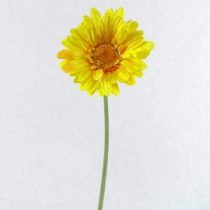 6 x Artificial Single Stem Yellow Gerbera with Big Bloom - very dramatic - home garden