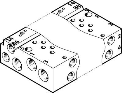 Festo 566549 Model VABM-L1-10AW-M7-5 Manifold Rail