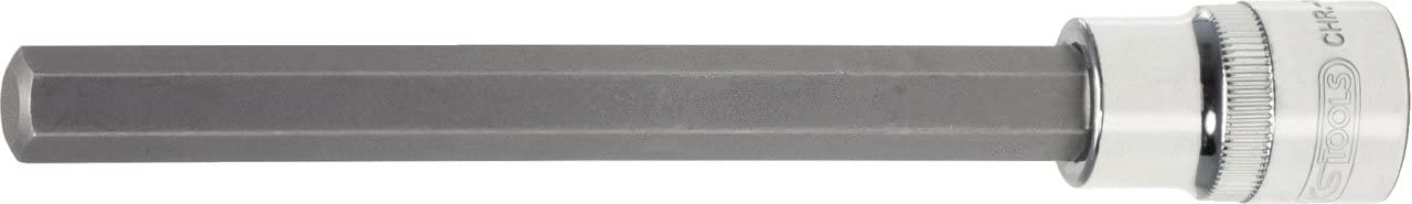 KS Tools 918.3918 3/8" CHROMEplus Bit socket hexagon long, 8mm, Transparent